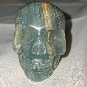 Blue Onyx Skull Sculpture